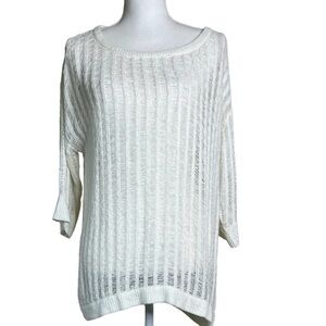 Soft Surroundings Oversized Sheer Open Knit Sweater